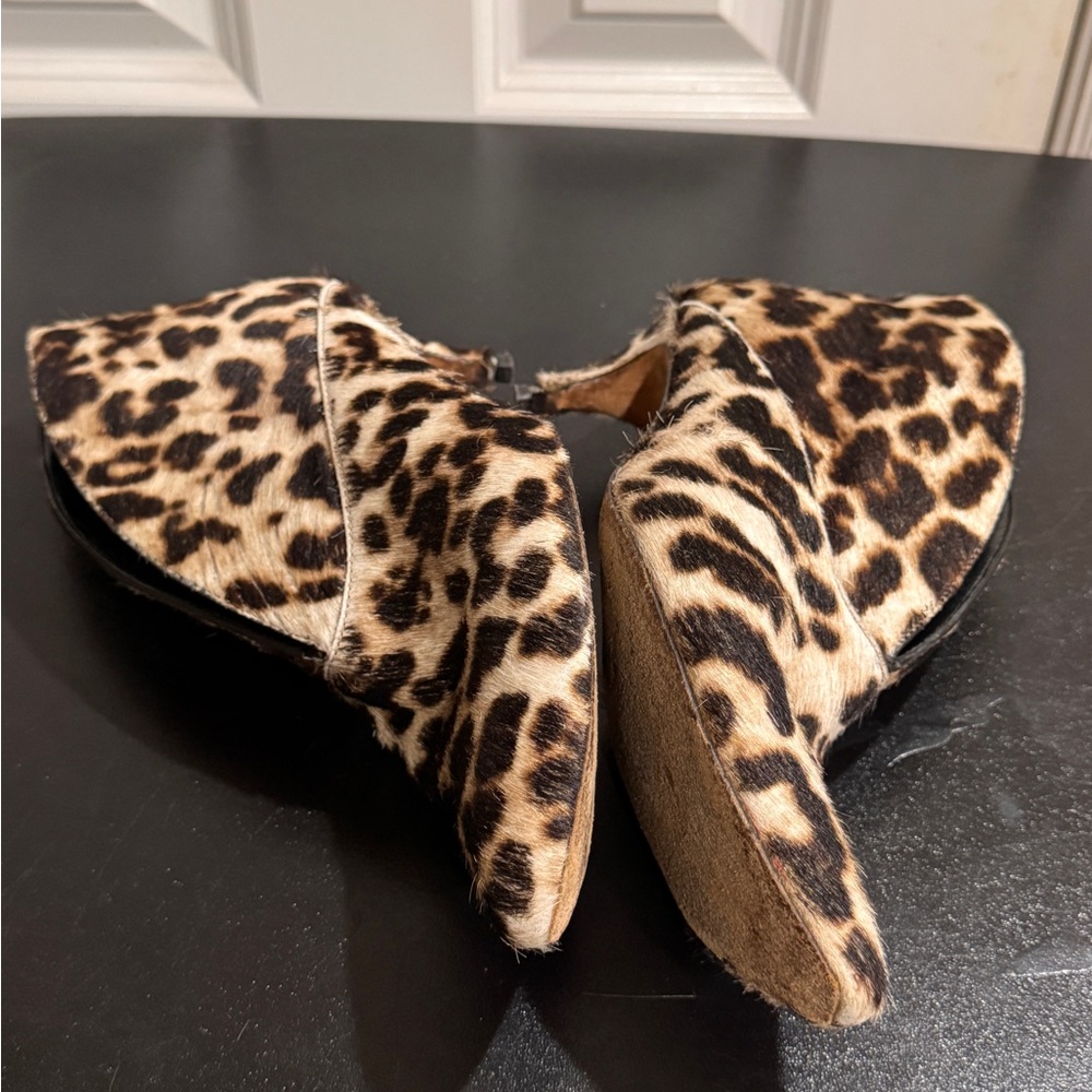 Boden leopard print leather ankle boots size 39/8.5 made in Spain - Picture 4 of 9